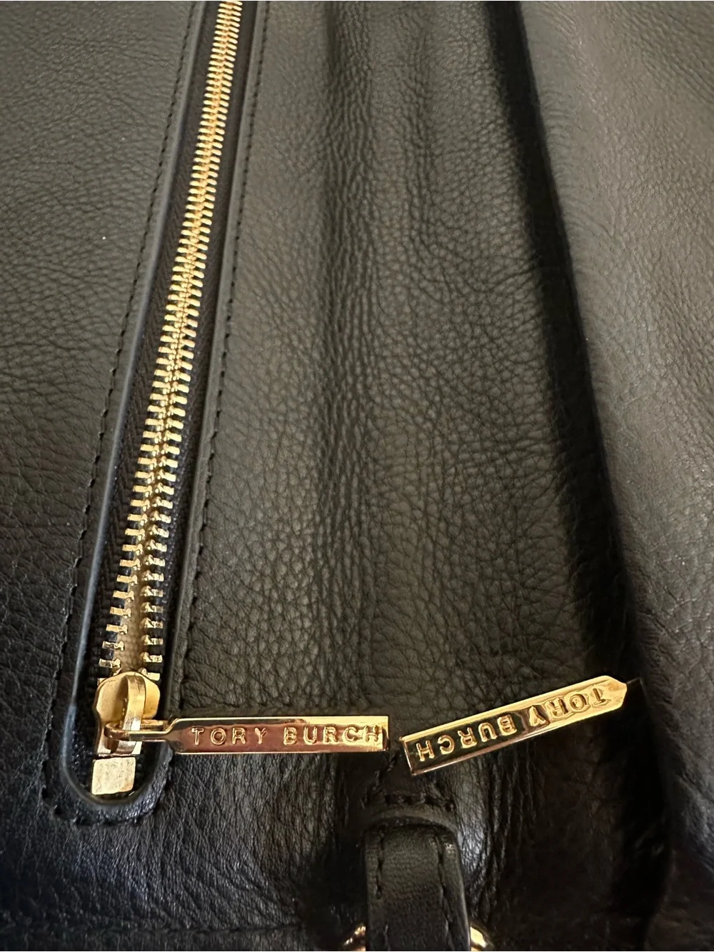 Tory Burch Bombe Reva Black Leather Logo Fold Over Clutch/Crossbody